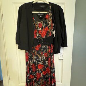 XL Perceptions New York Floral Dress / Coat (2 Piece)